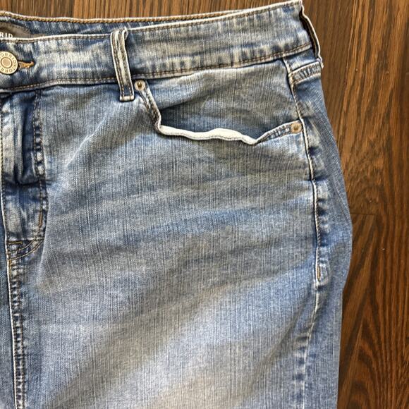 NWT TORRID Women’s Denim Plus Size MIDI SKIRT Front SLIT Stretch Raw Hem Jean 22 - Picture 4 of 14